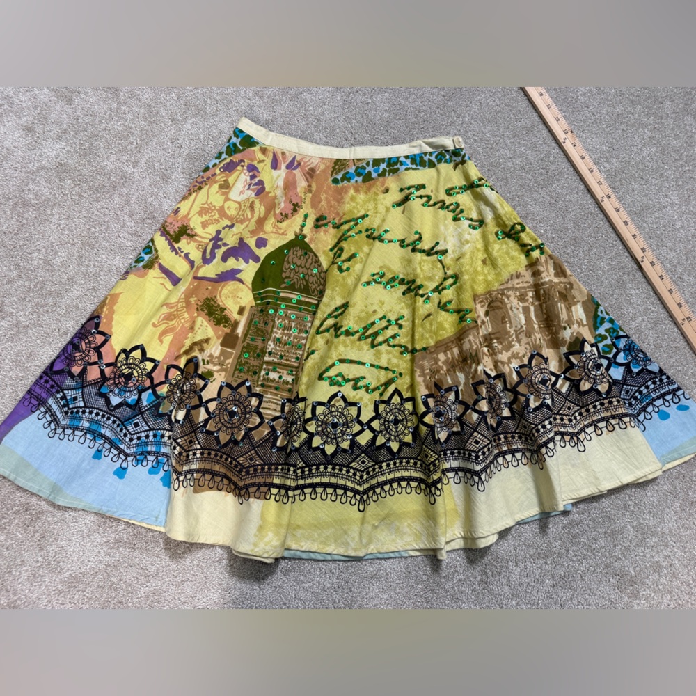 Vintage Cache Multicolor A-Line Circle Skirt size Medium NWT